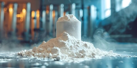 High-quality creatine supplement for building muscle and improving fitness at the gym. Concept Muscle Building, Fitness Supplements, Creatine Benefits, Gym Performance, High-Quality Products