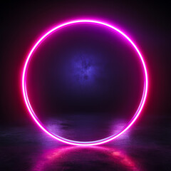 neon light circle generated by AI