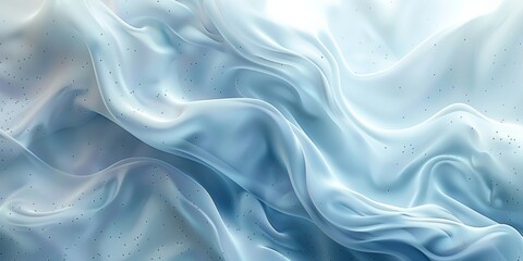 Obraz premium Soft, flowing fabric in shades of light blue with tiny black specks, creating a delicate, ethereal texture.