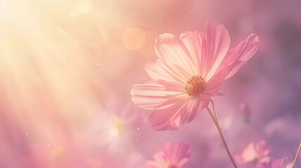 Sweet cosmos flower on editing photo background : Generative AI