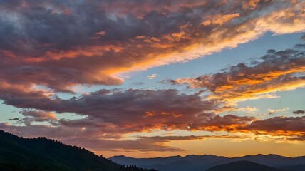 sunset in the mountains