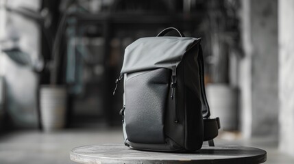 A sleek and modern backpack designed for urban commuters, featuring multiple compartments and a water-resistant exterior in a cool grey shade.