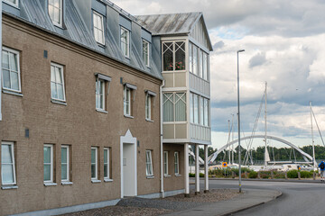 Beautiful residential houses in a European town