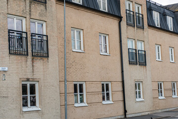 Beautiful residential houses in a European town