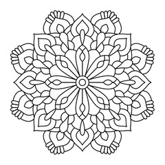 simple and beautiful mandala design for coloring book, mandala art for henna and tattoo design