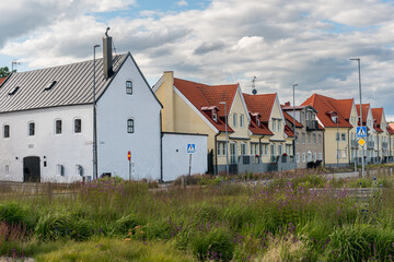 Beautiful residential houses in a European town