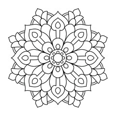 simple and beautiful mandala design for coloring book, mandala art for henna and tattoo design