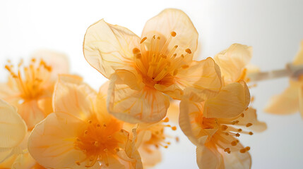 Yellow apricot flowers isolated background : Generative AI