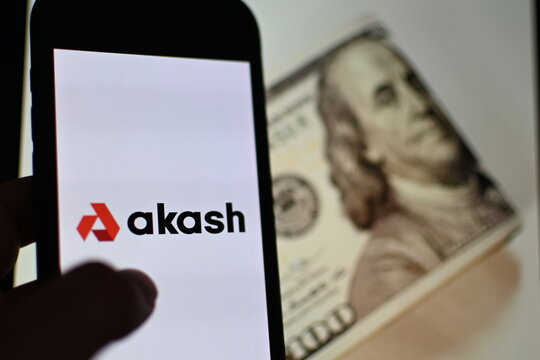 Germany - June 12,2024: Akash Logo on phone