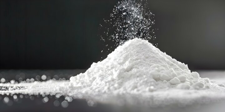 Titanium Dioxide Powder Industrial Uses. Concept Industrial Grade Titanium Dioxide, White Pigment Production, Paint Manufacturing, UV Absorption Technology