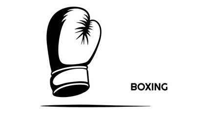 black illustration of boxing background in vector, black boxing glove with boxing label in vector