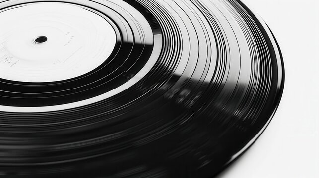 minimalist vinyl record on clean white background nostalgic music concept ai generated illustration