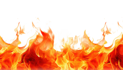 fire border isolated on a transparent background