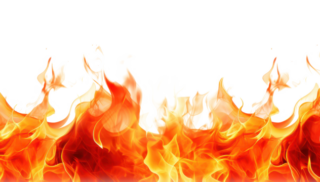 fire border isolated on a transparent background
