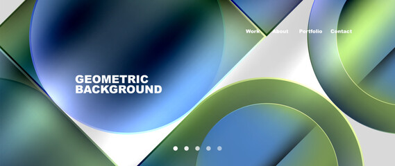 Circles and lines. Bright colorful geometry with glassmorphism effect. Vector Illustration For Wallpaper, Banner, Background, Card, Book Illustration, landing page