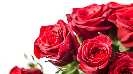 Colorful flower bouquet from red roses isolated on white background Closeup : Generative AI