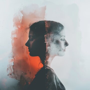 struggle to find balance between intimacy and independence, person between seeking closeness and withdrawing emotionally, reflecting the internal conflict in anxious or avoidant attachment style