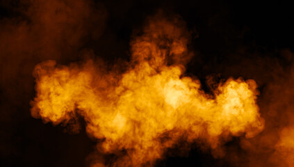 Abstract misty fog on isolated black background. Smoke stage studio. Texture overlays. The concept of aromatherapy.