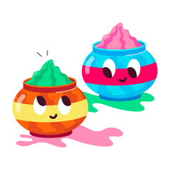 Here’s a flat sticker of holi colours 

