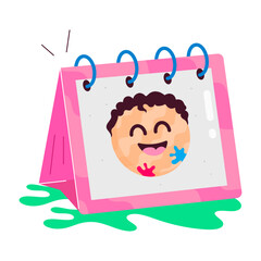 A well-designed flat sticker of holi day 

