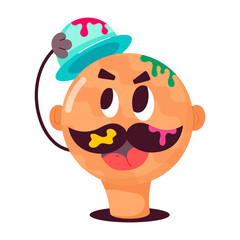 Here’s a flat sticker of a holi man 

