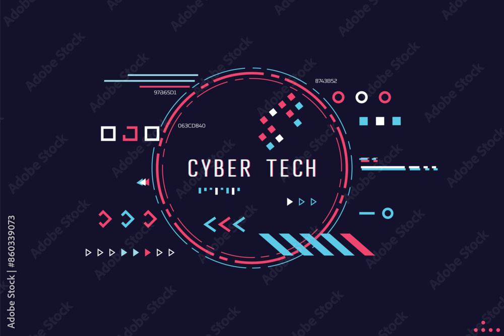 Poster futuristic circle abstract text box for banner. futuristic sci-fi hud element set. hi-tech cyberpunk