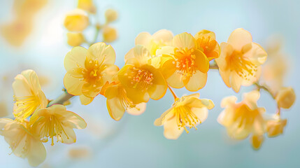 Yellow apricot flowers isolated background : Generative AI