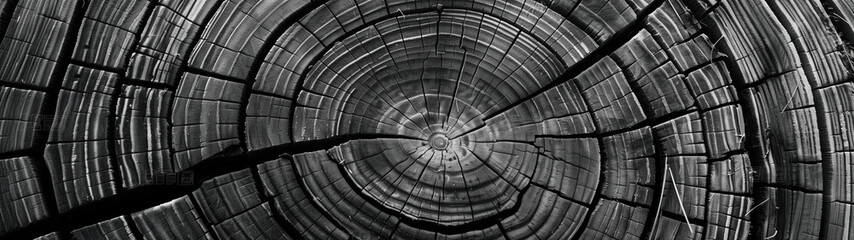 Obraz premium Tree trunk cross section growth rings, created with generative AI technology