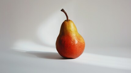 Pear single ripe illuminated white yellow undertone