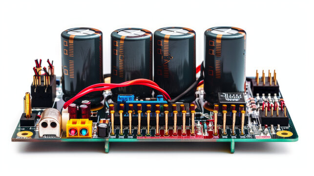 Power Supply: Provides regulated DC voltage for testing and powering electronic components isolated on white background