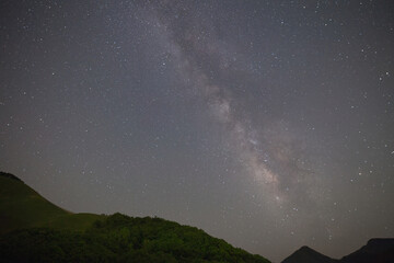 夜空に広がる天の川と満天の星々