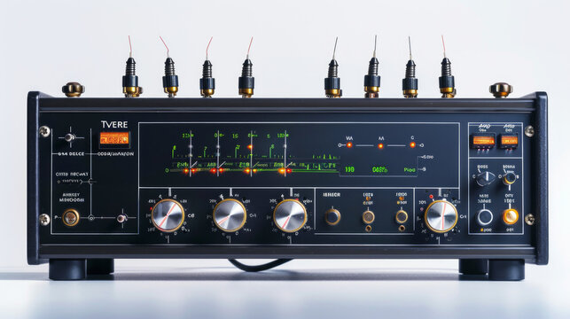 Network Analyzer: Measures and analyzes the performance of RF and microwave components isolated on white background