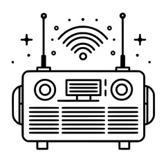 Radio icon, technology icon, communication icon, music icon, broadcast icon, microphone icon, speaker icon, web icon, website icon, mobile icon, business icon, internet icon, media icon, network icon,