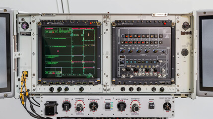 Fototapeta premium Avionics Dana Bus Analyzer: Analyzes dana communication on avionics databuses isolated on white background
