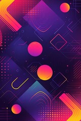 Abstract Geometric Background with Vibrant Purple and Yellow
