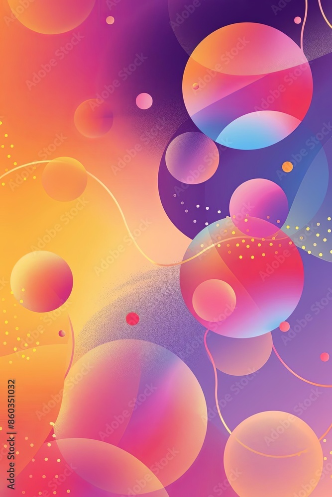 Poster abstract colorful circles with gradient background