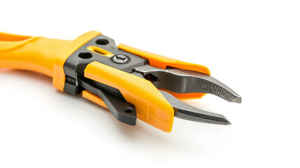 Wire Stripping Tool: Removes insulation from electrical wires for termination and splicing isolated on white background