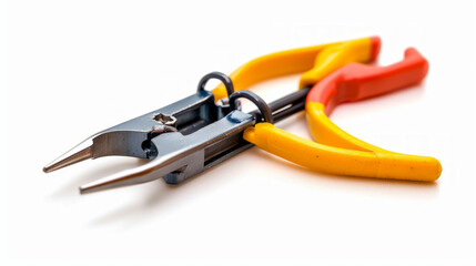 Fototapeta premium Aviation Crimp Tool: Crimps terminals and contacts onto wires for secure connections isolated on white background