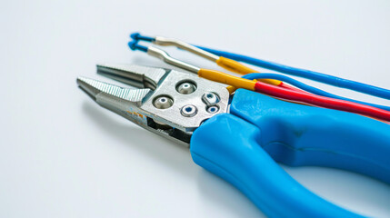 Aviation Crimp Tool: Crimps terminals and contacts onto wires for secure connections isolated on white background