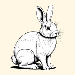 Charming Bunny Illustration in Hand Drawn Style