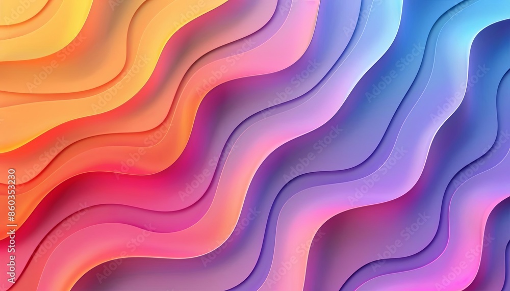 Poster abstract colorful wave pattern in gradient hues