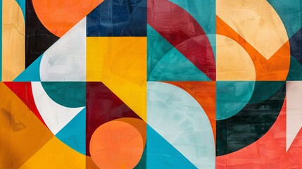 Fototapeta premium Minimalist abstract art with bold color blocks and smooth curves, modern aesthetic