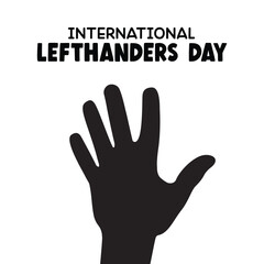 International Lefthanders Day design concept, with Vector of hand holding pen