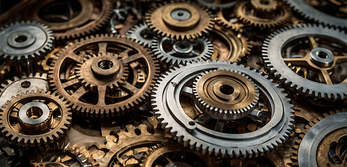 Steampunk background intricate detailed gears