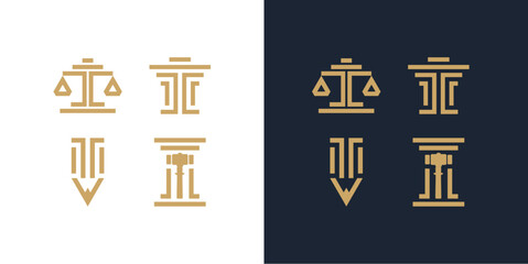 Amazing Vector law firm logo icon, can be used in various media easily, set, editable, Exclusive