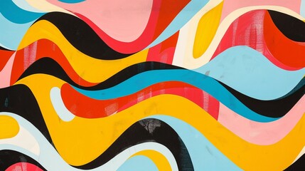 Obraz premium Abstract geometric design with a palette of vibrant colors, dynamic and eye-catching