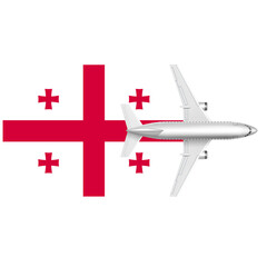 Georgia flag with Plane on png background