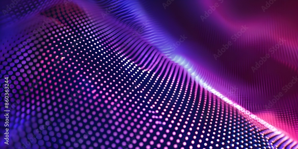 Poster modern display abstract purple pixel texture tv pattern with neon gradient. concept digital art, abs