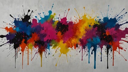 Fototapeta premium A canvas alive with splashes of neon paint, each hue telling a different story ai_generated