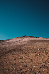 Sand and salt dunes. Stone mountain desert. Landscape of Mars. Untouched nature